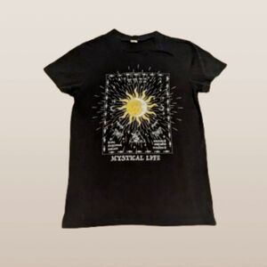 Mystical Life Black T-Shirt Zodiac Graphic Design